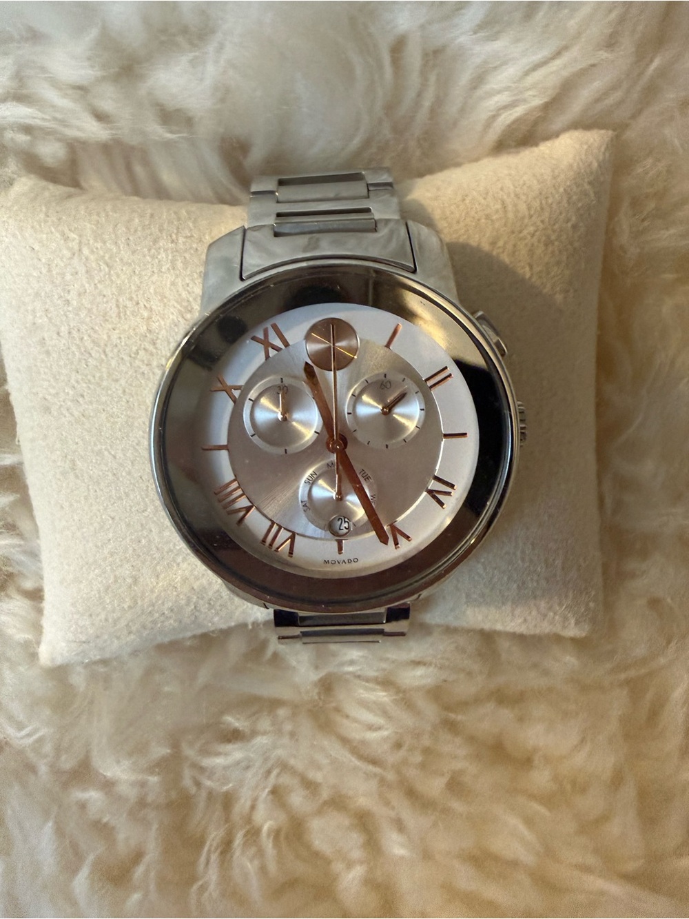 Movado BOLD Two-Tone Rose Gold & Silver Chronograph Watch